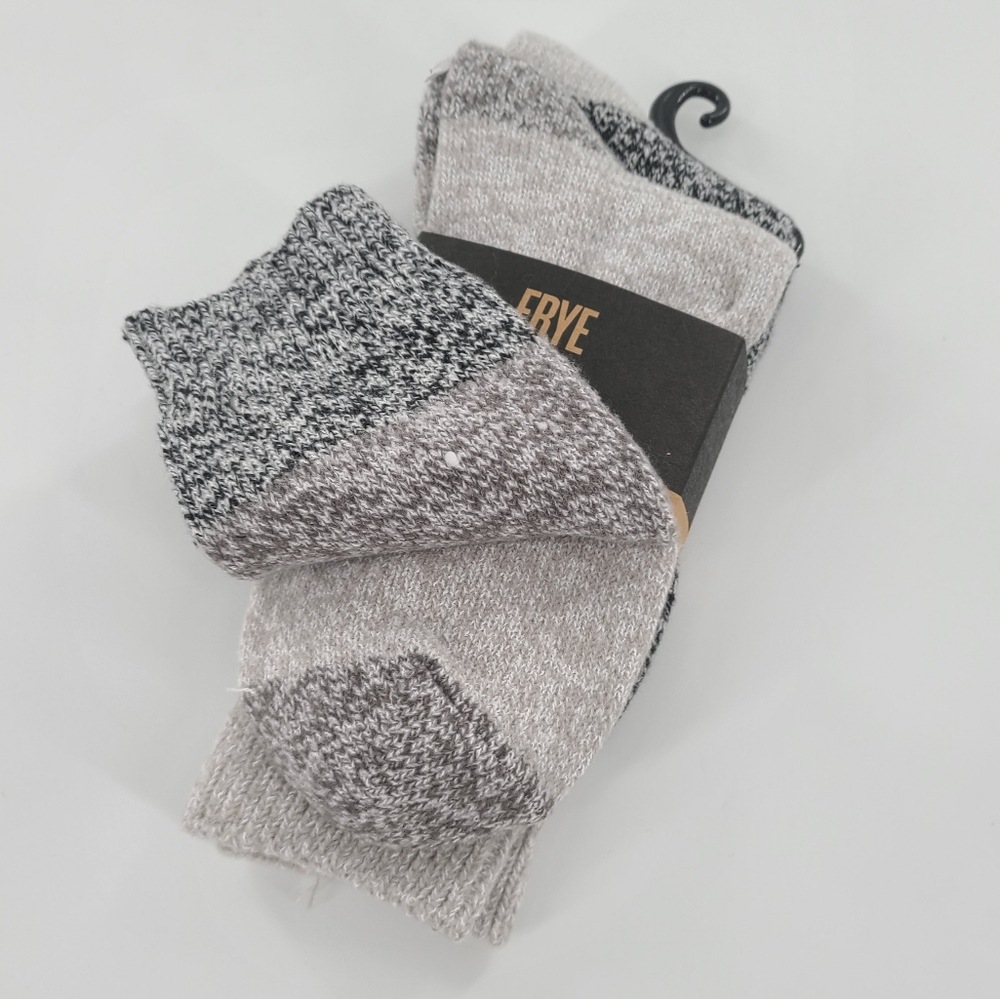 FRYE SUPERSOFT MARLED BOOT SOCKS GREY BLACK WOMEN - Picture 7 of 7